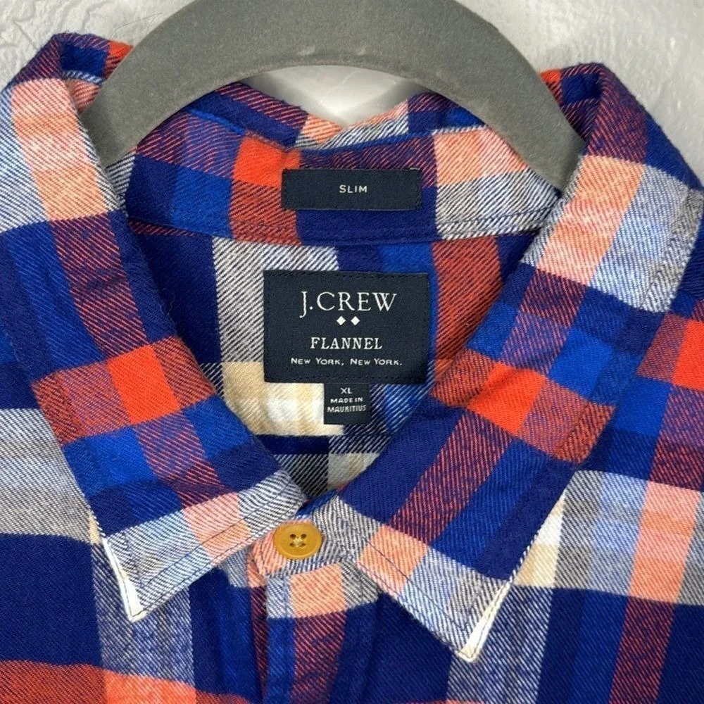 J. Crew Men's‎ New York Flannel Long Sleeve Button Up XL slim